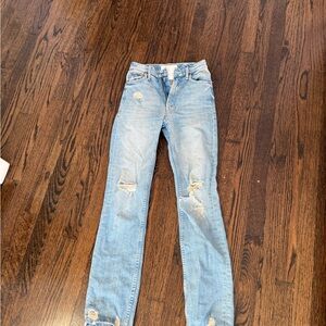 MOTHER Light Blue Distressed Jeans